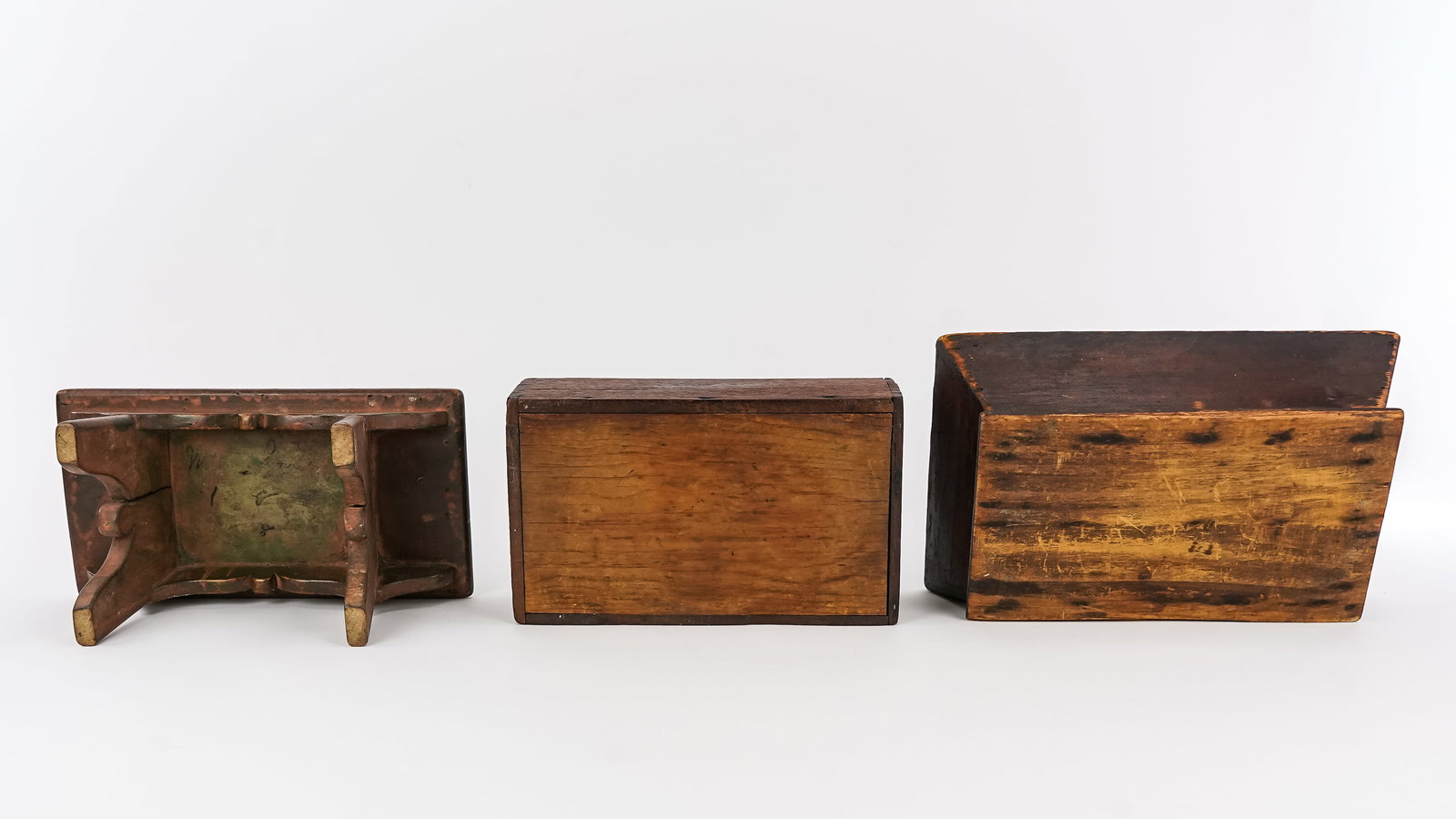 19th c Wall Box, Cricket, Knife Box - 11