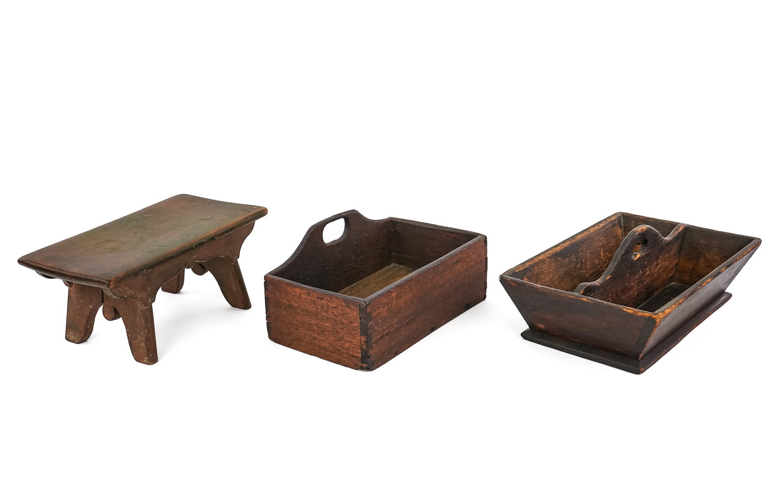 19th c Wall Box, Cricket, Knife Box