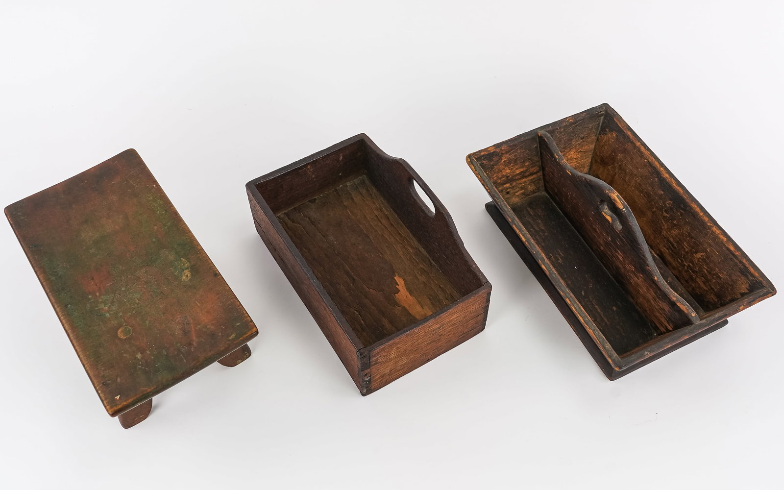 19th c Wall Box, Cricket, Knife Box - 6
