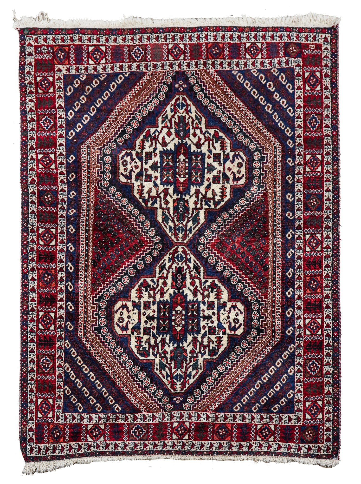 Late 20th c Persian Afshar Area Rug: Late 20th c Persian Afshar area rug, overall excellent condition, 3' 10" x 5' 2"