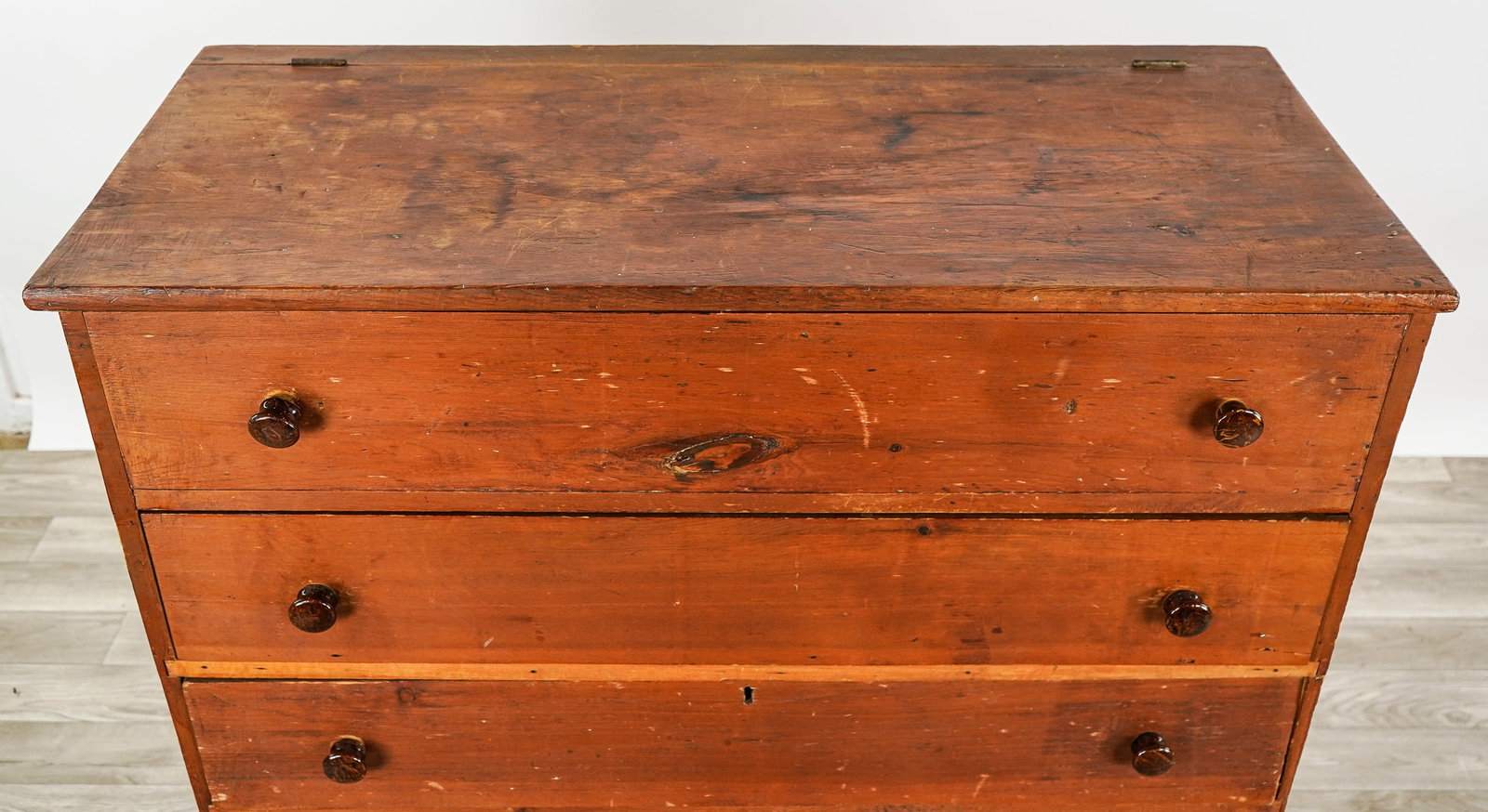 19th c Pine Blanket Box - 3