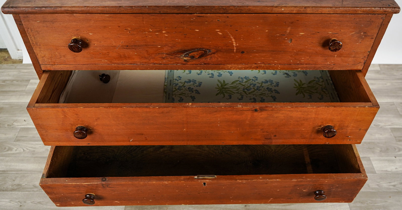 19th c Pine Blanket Box - 7