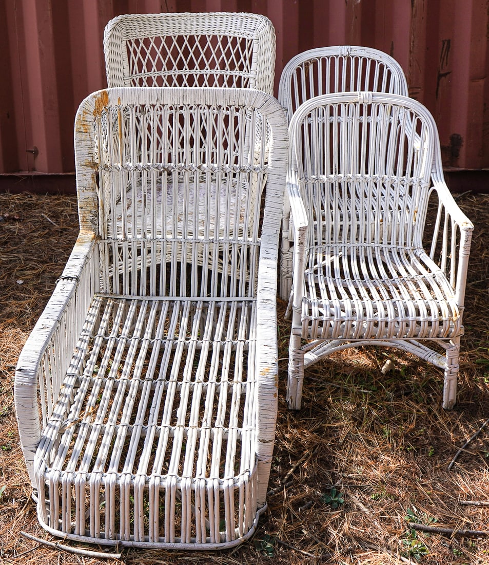 Ca. 1900 4 Pieces Wicker (1 of 3)