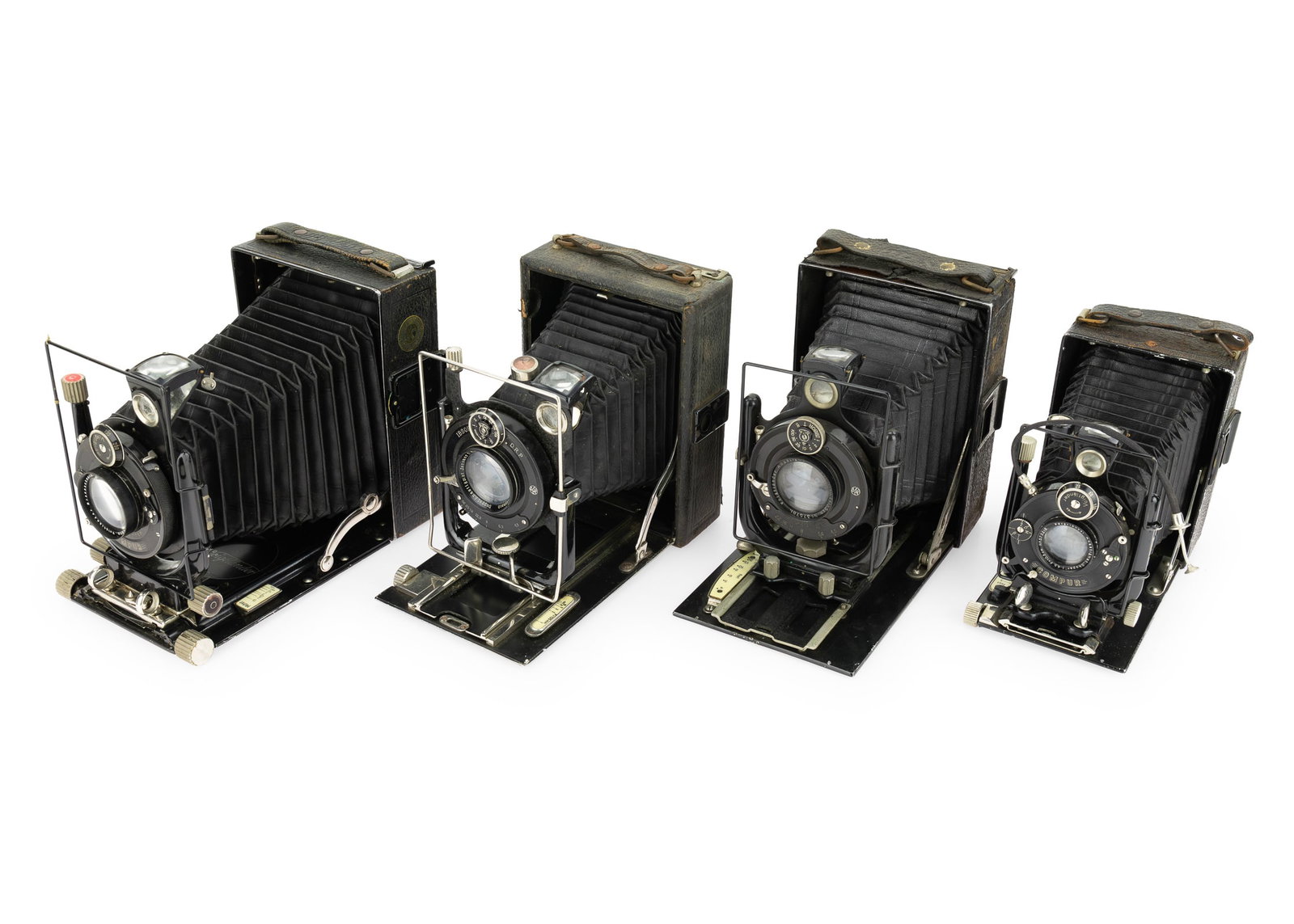 4 Folding Box Bellows Cameras - 7
