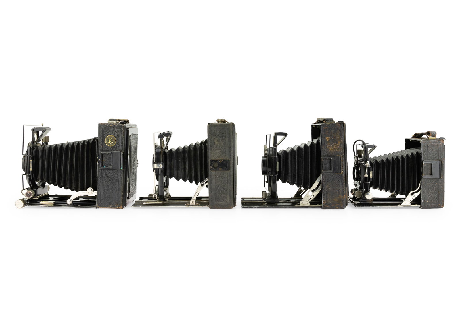 4 Folding Box Bellows Cameras - 8