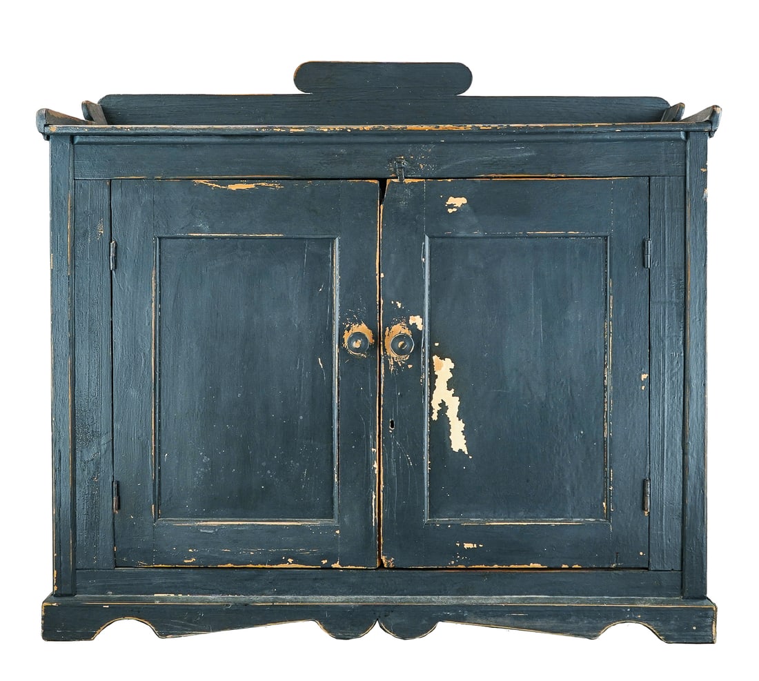 19th c Pine Country Server in Blue Paint (1 of 5)