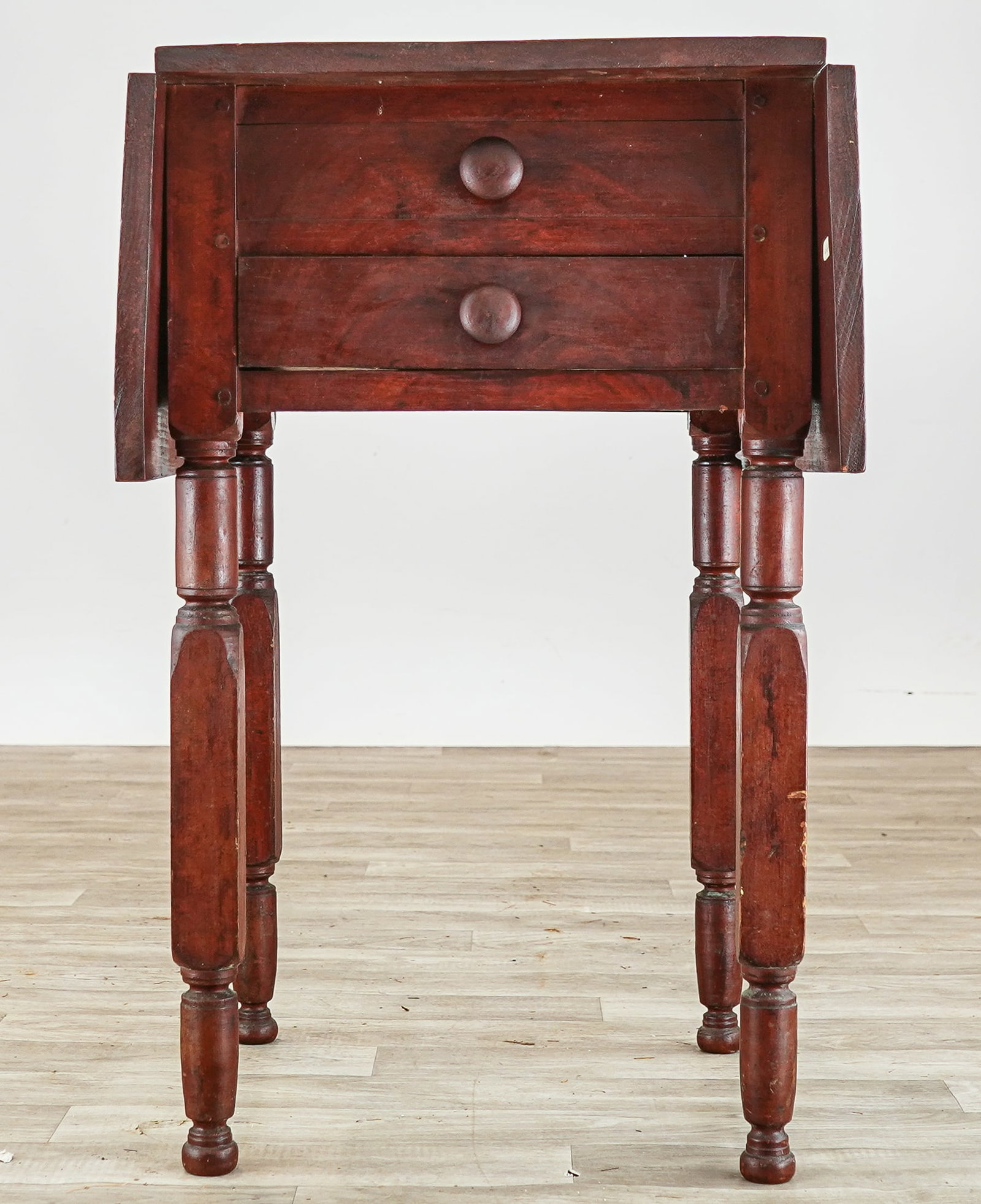 Country Drop Leaf Work Table in Grained Paint - 2