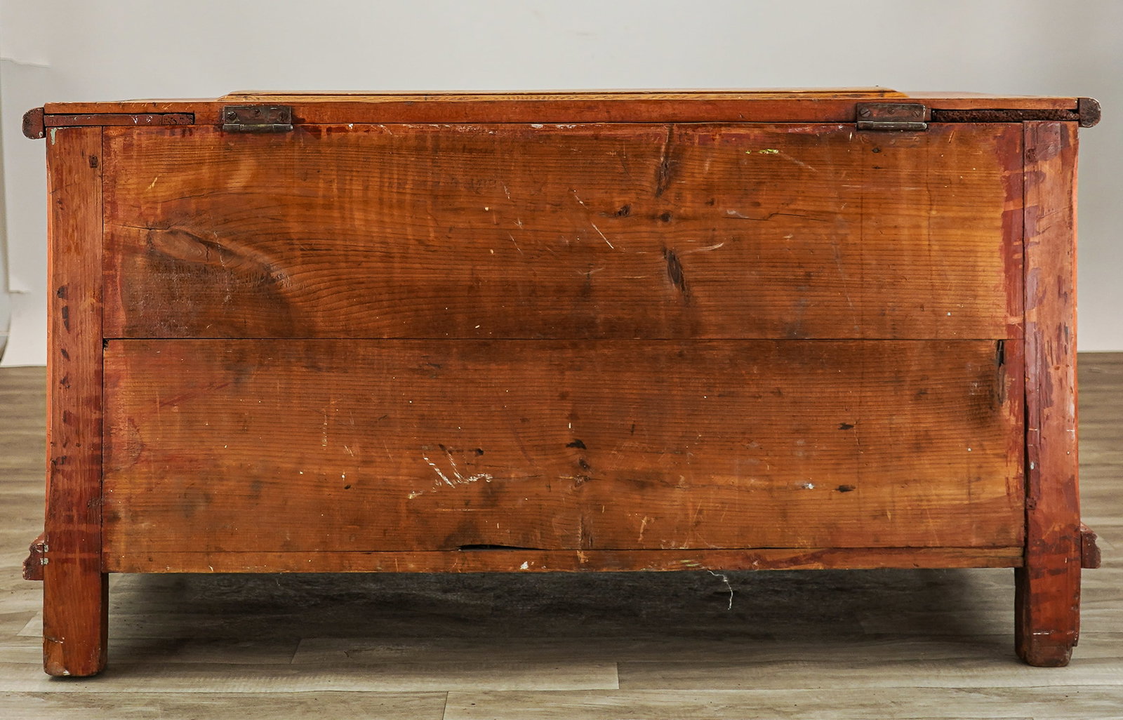 18th c Quebec Ash & Pine Blanket Box - 8