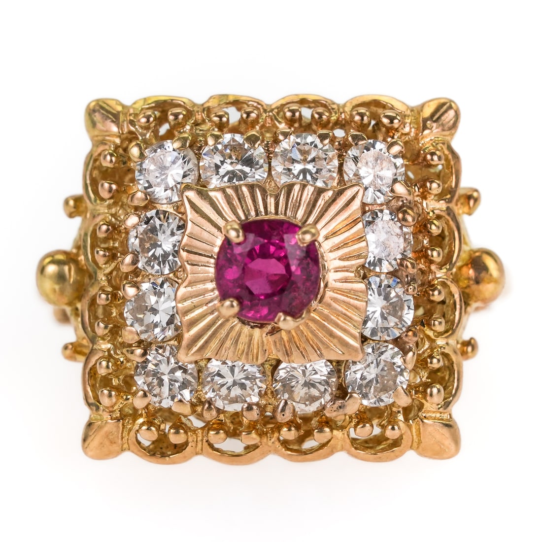 14k Ruby & Diamond Ring - 2