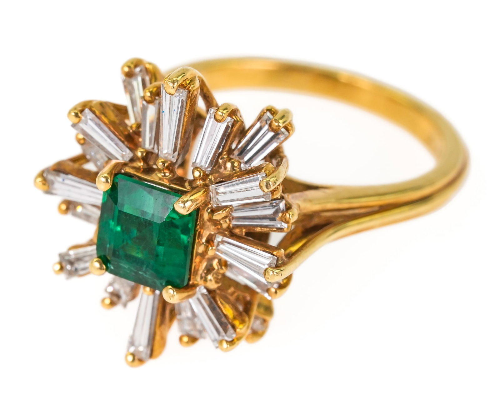 18k Diamond & 1CT Emerald Ring - 2