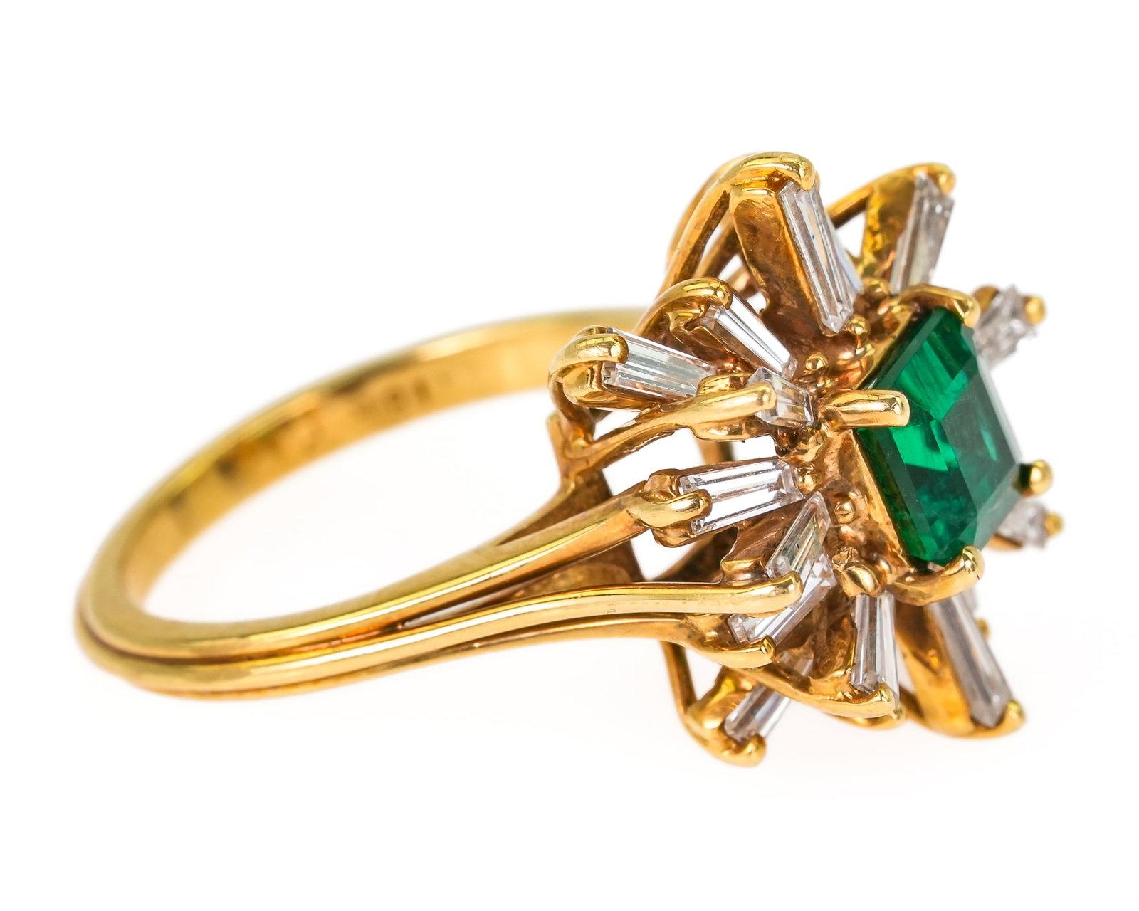 18k Diamond & 1CT Emerald Ring - 4