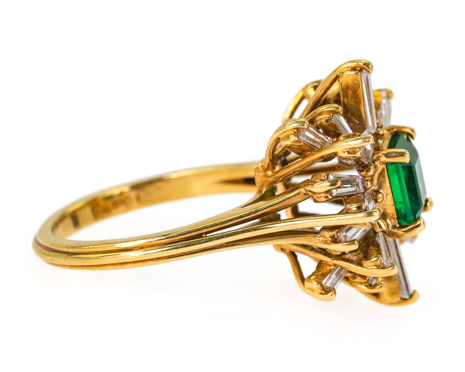 18k Diamond & 1CT Emerald Ring - 5