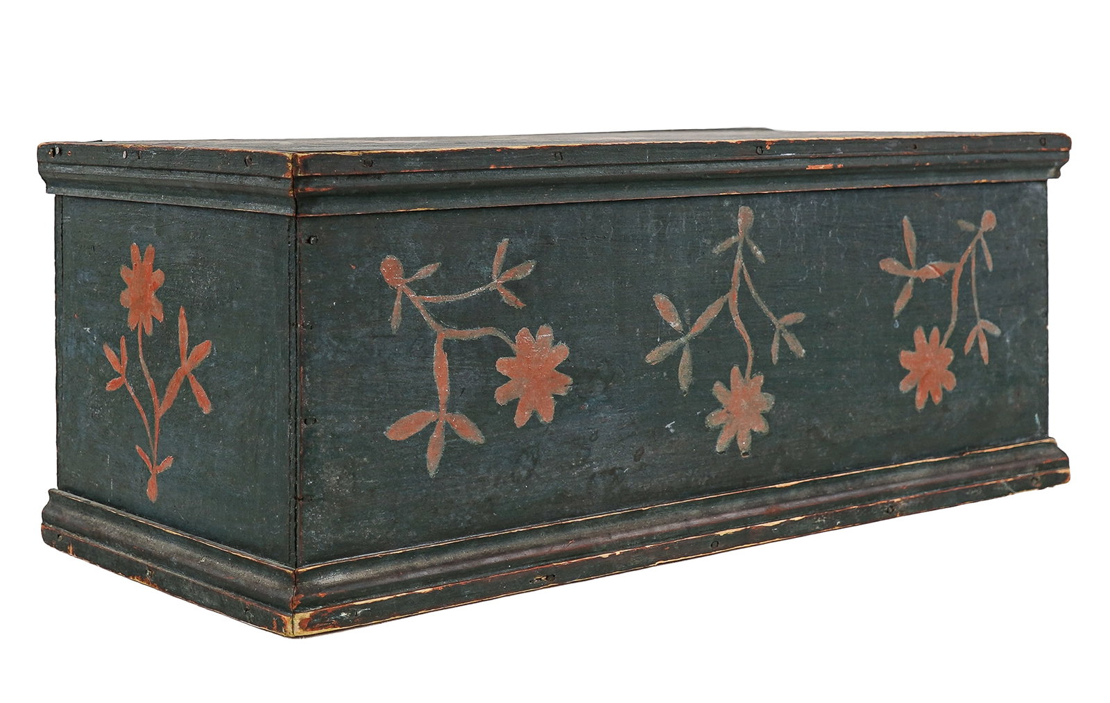 Small 19th c Paint Decorated Blanket Box (1 of 6)