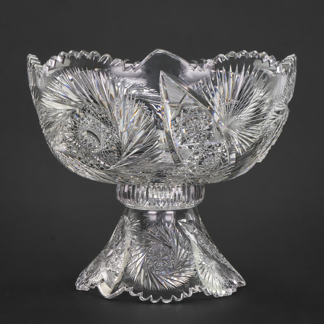 Large Brilliant Cut Glass 2 Part Punch Bowl (1 of 1)