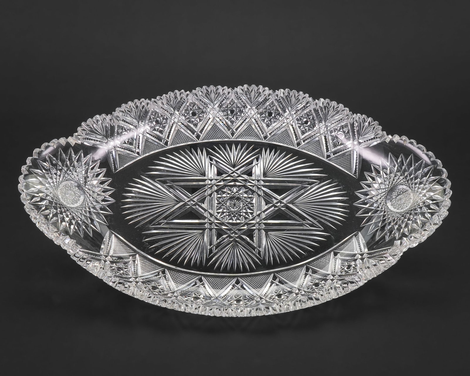 Outstanding Brilliant Cut Glass Ice Cream Tray (1 of 4)