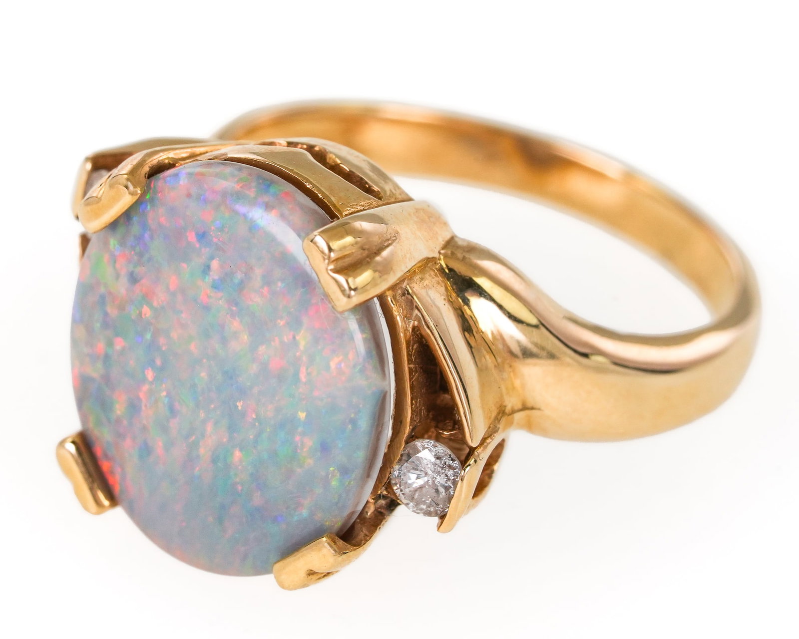 14k Opal & Diamond Ring - 3