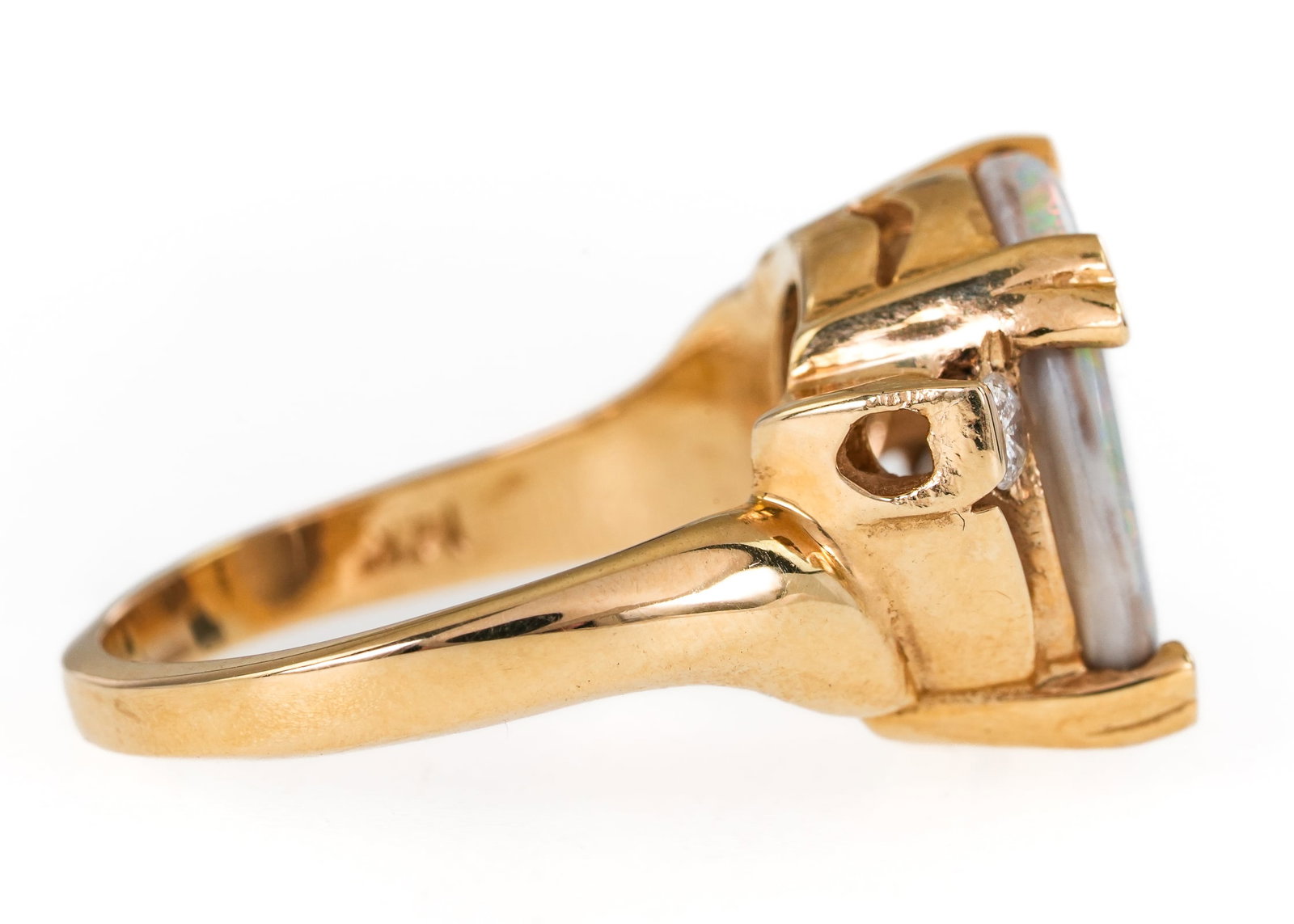 14k Opal & Diamond Ring - 4