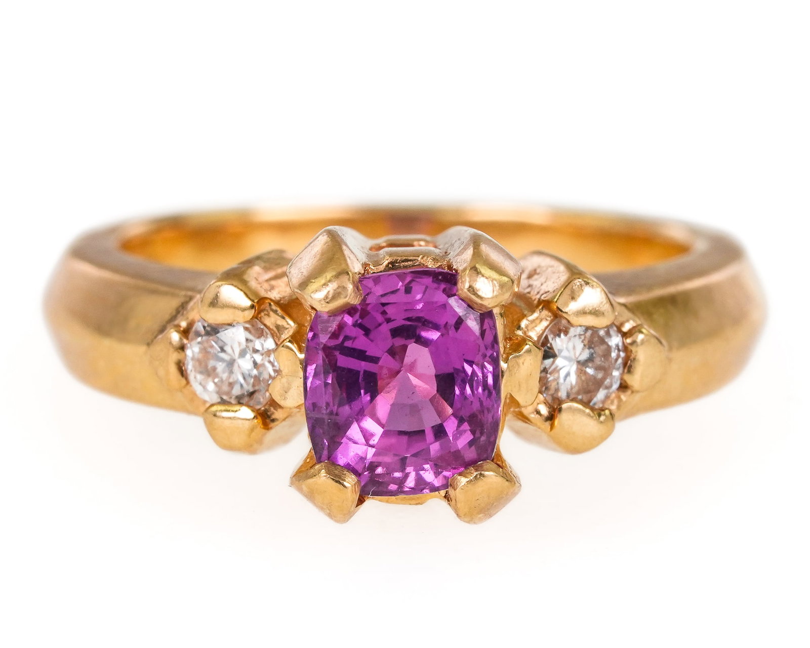 Pink Topaz & Diamond Ring - 2