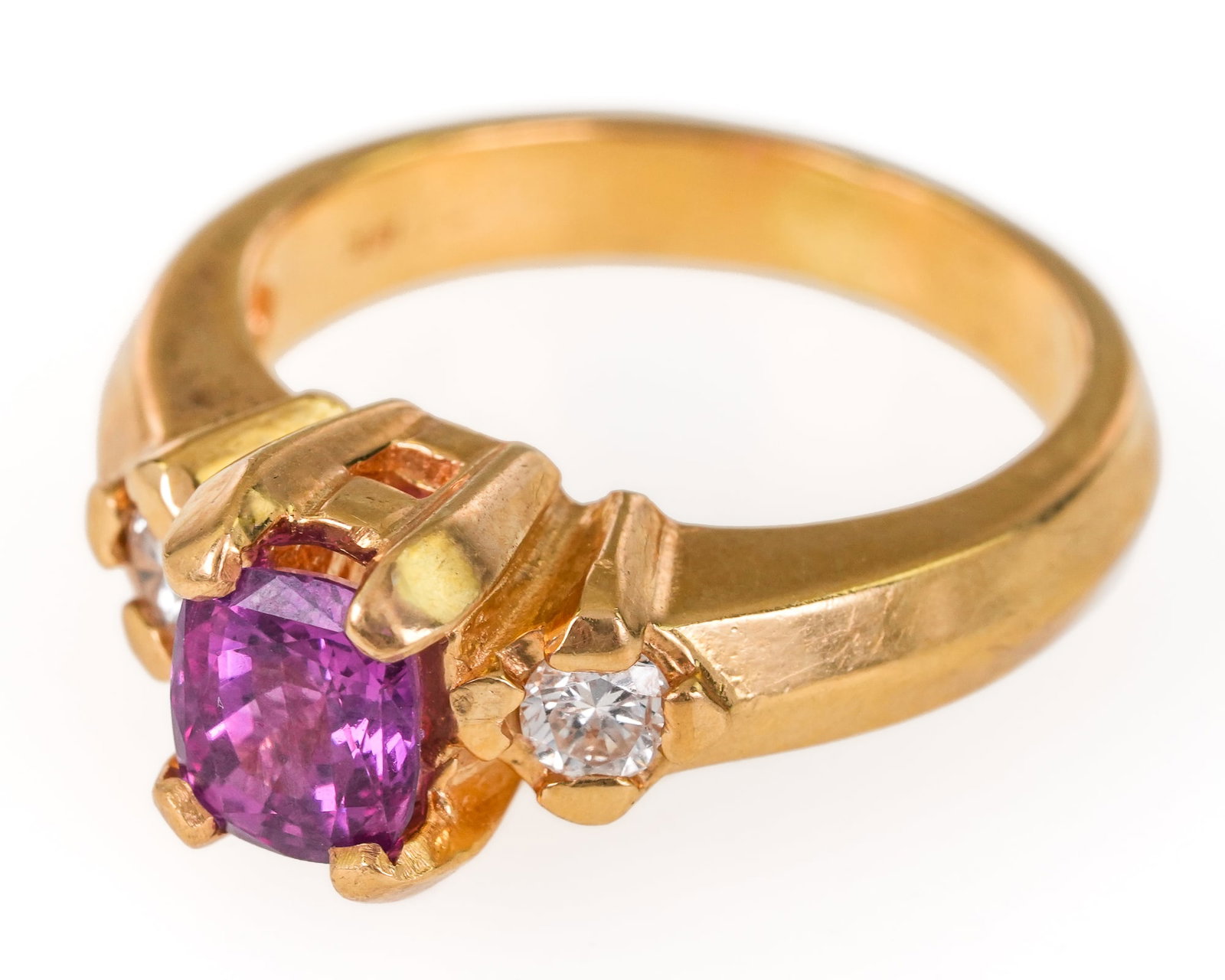 Pink Topaz & Diamond Ring - 3