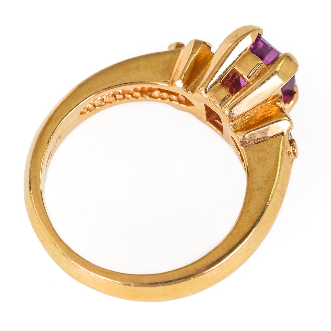 Pink Topaz & Diamond Ring - 5