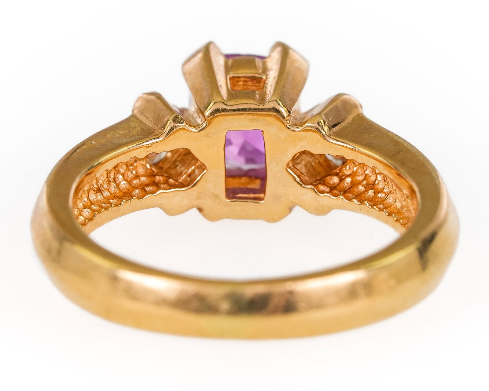 Pink Topaz & Diamond Ring - 6