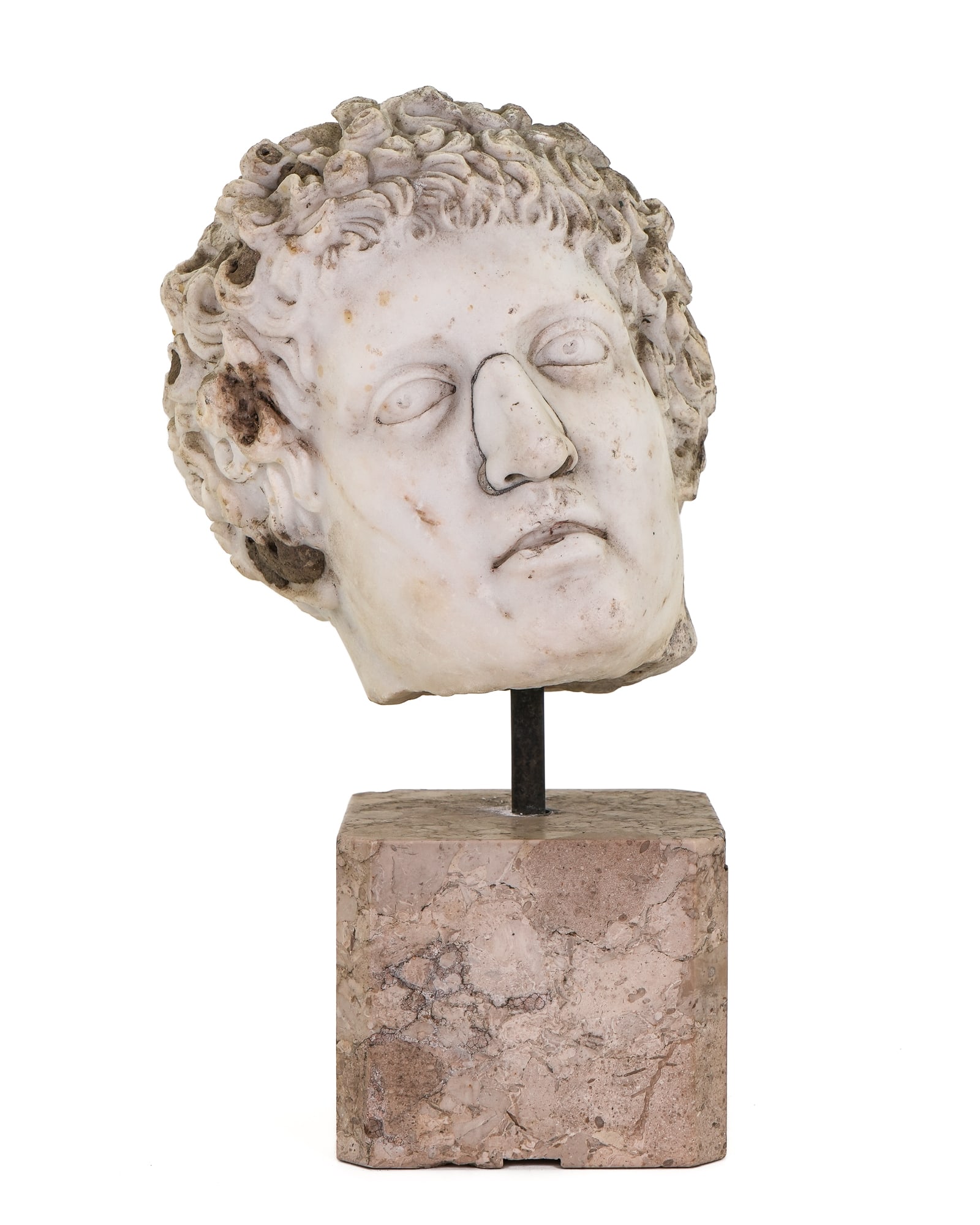 Greek or Roman Marble Sculpted Marble Head (1 of 1)
