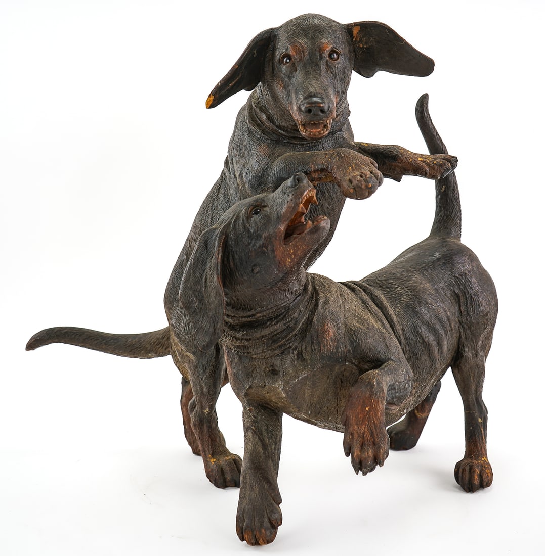 Black Forest Figural Dog Group - 2