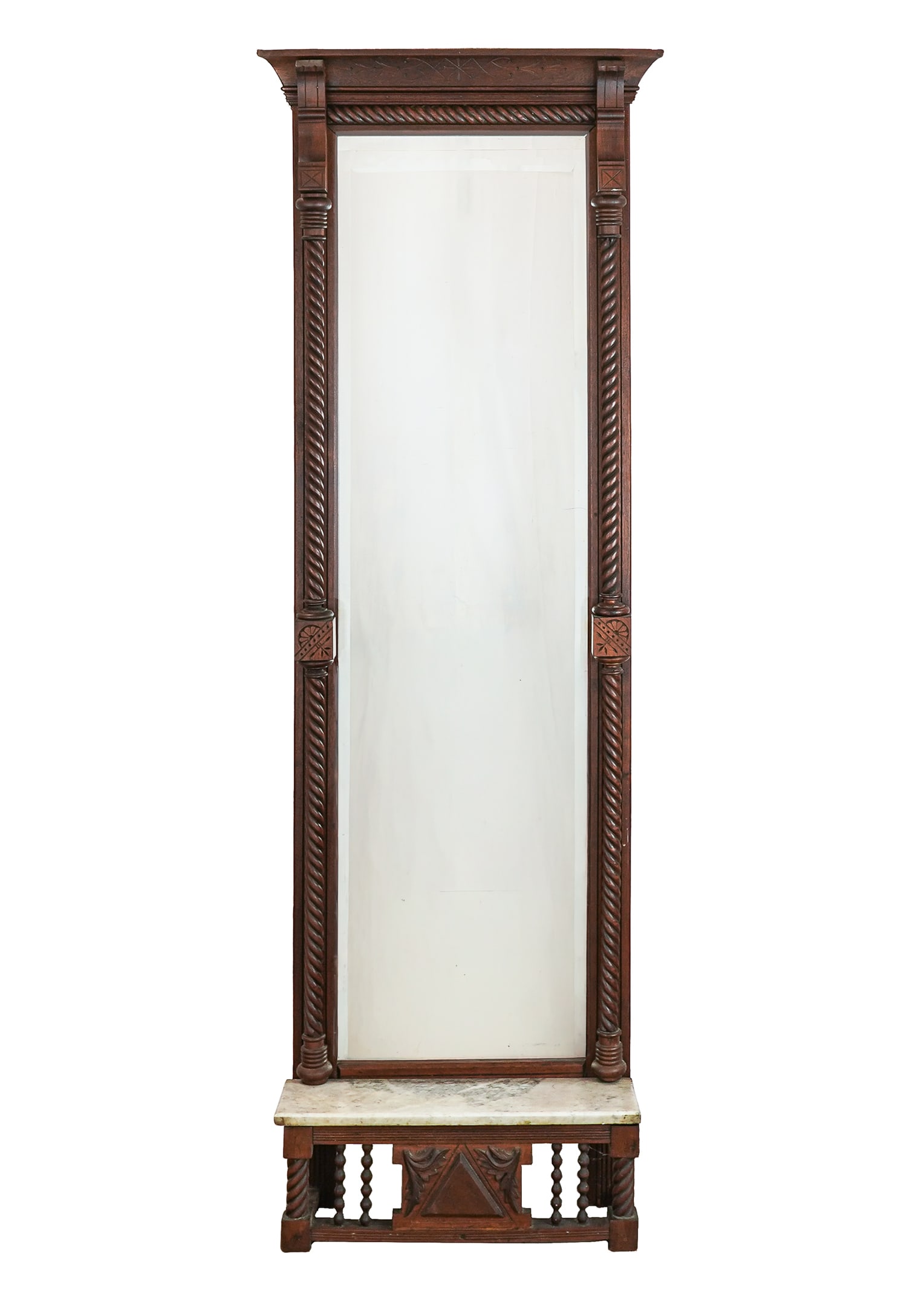 19th c Victorian Black Walnut Pier Mirror (1 of 5)