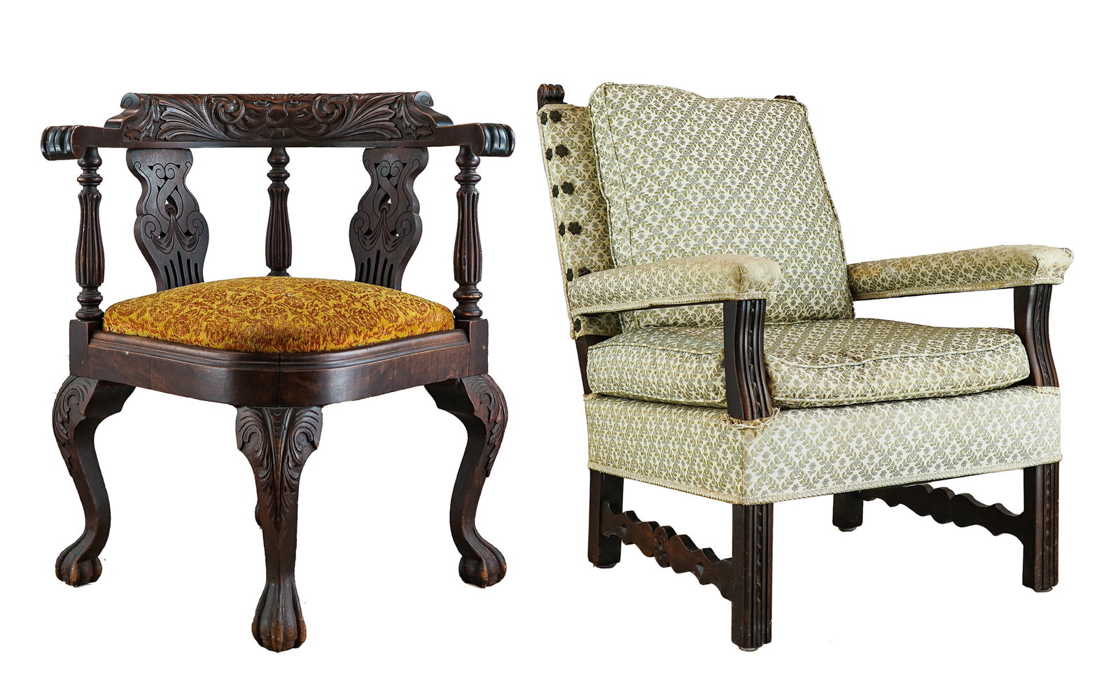 19th c Victorian North Wind Carved Corner Chair (1 of 9)