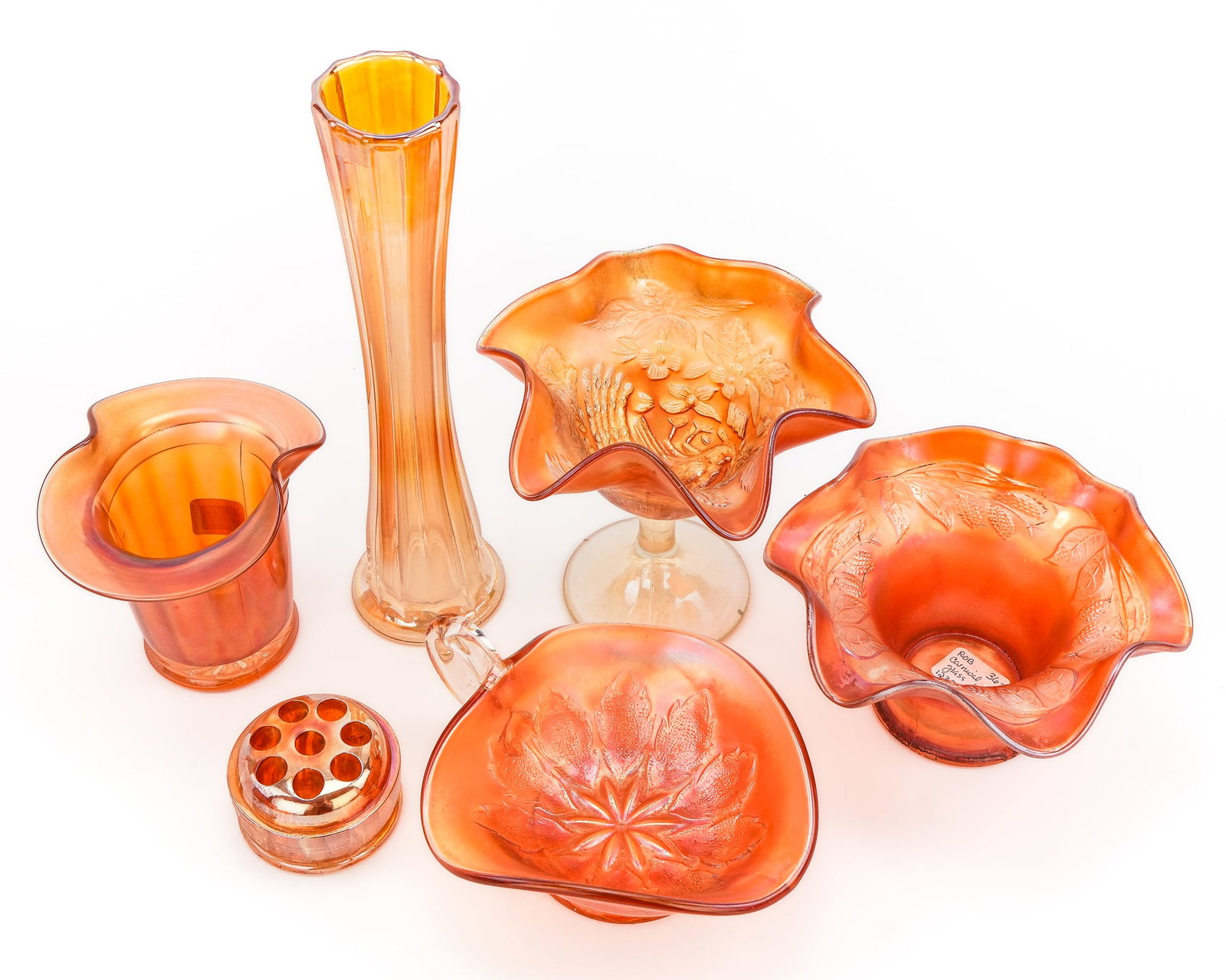 Marigold Carnival Glass Tableware - 4