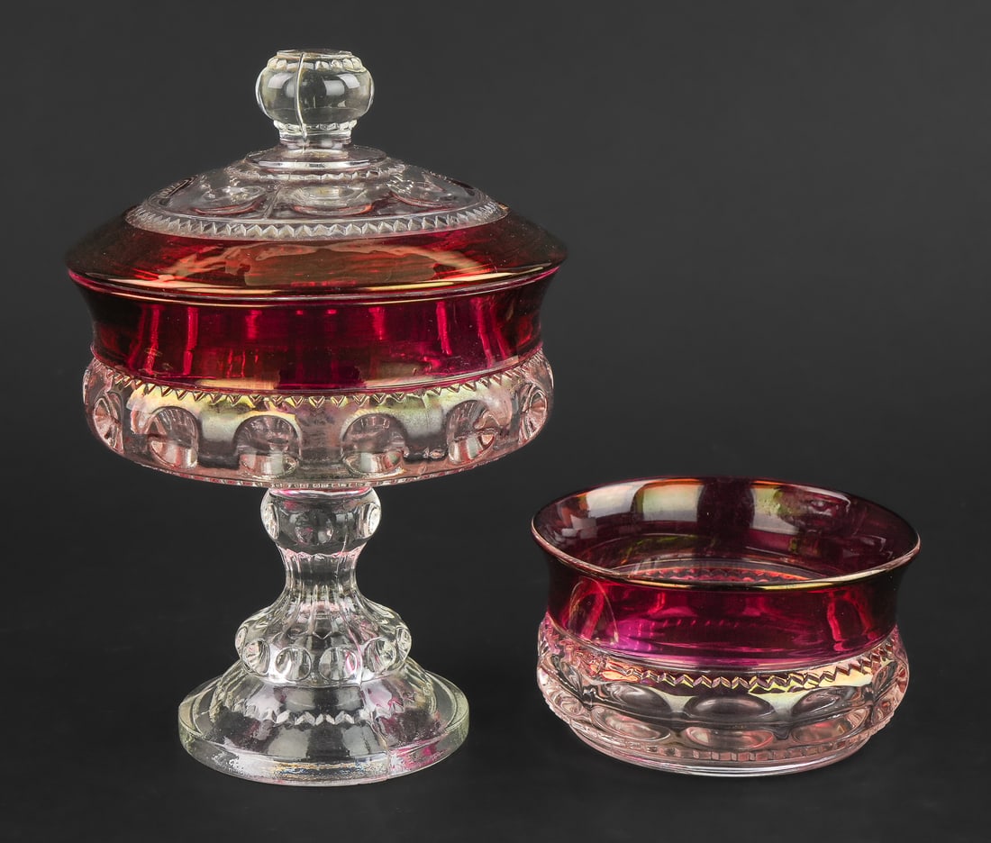 Kings Crown Cranberry Flashed Goblets - 5