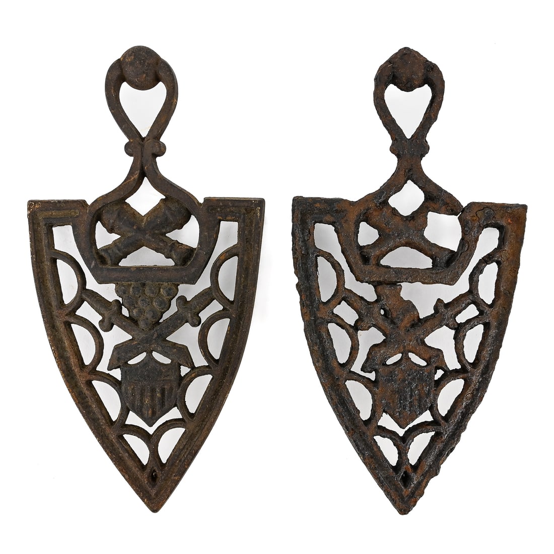 Five Cast Iron and Brass Trivets - 3
