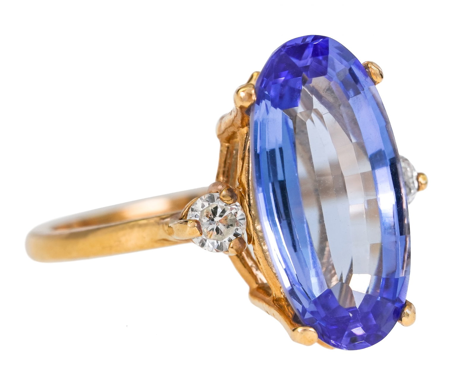 Blue Tanzanite & Diamond Ring (1 of 1)