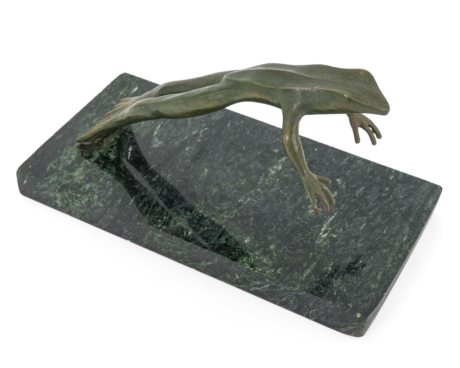 Art Deco Style Leaping Frog Bronze - 3