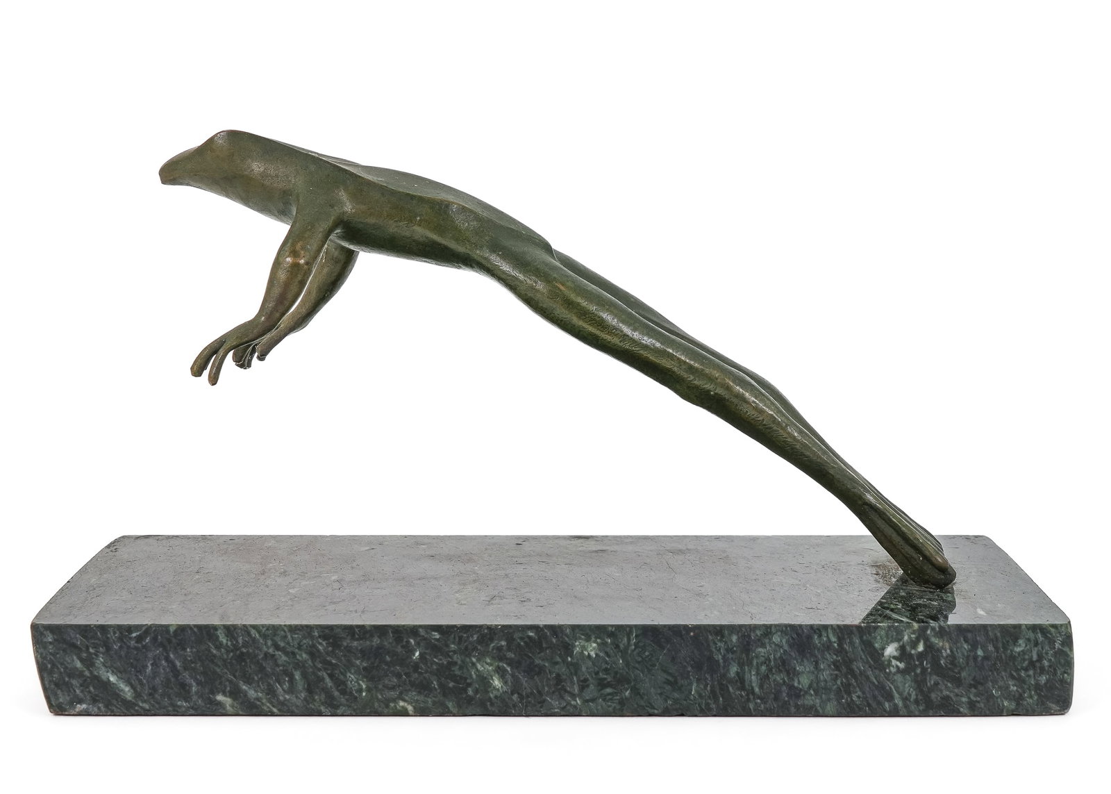 Art Deco Style Leaping Frog Bronze - 6