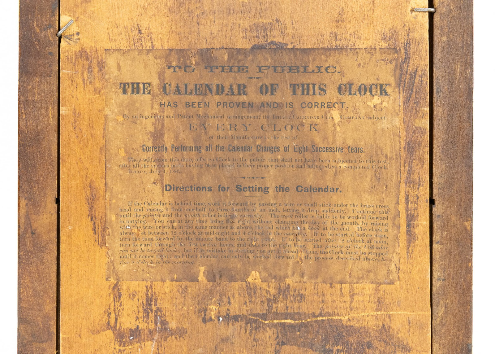 1866 Ithaca Calendar Clock - 9