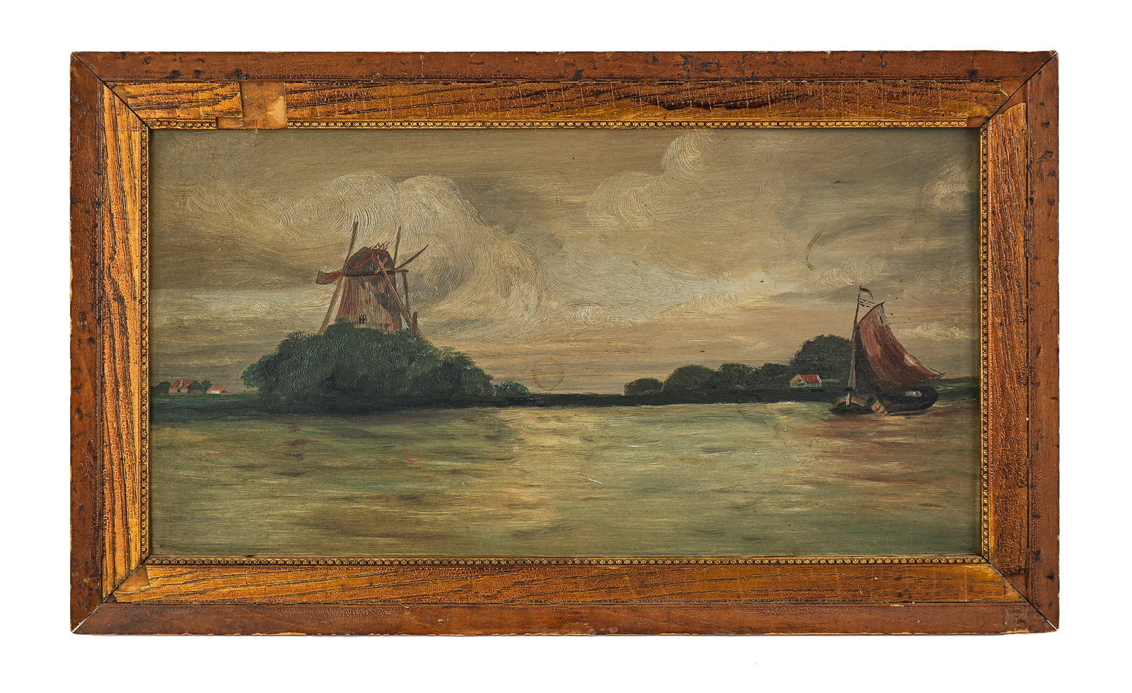 5 Primitive 19th c Paintings - 2