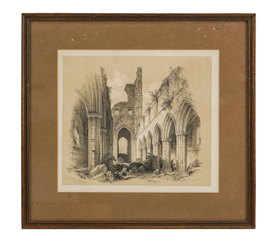 Two 19th c Architectural Lithographs - 3