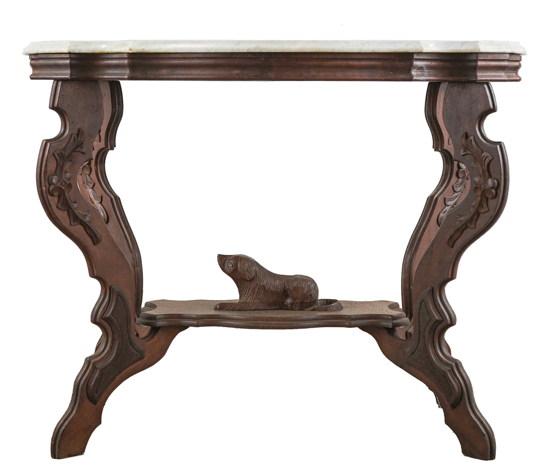 Marble Top Stand with Dog (1 of 1)