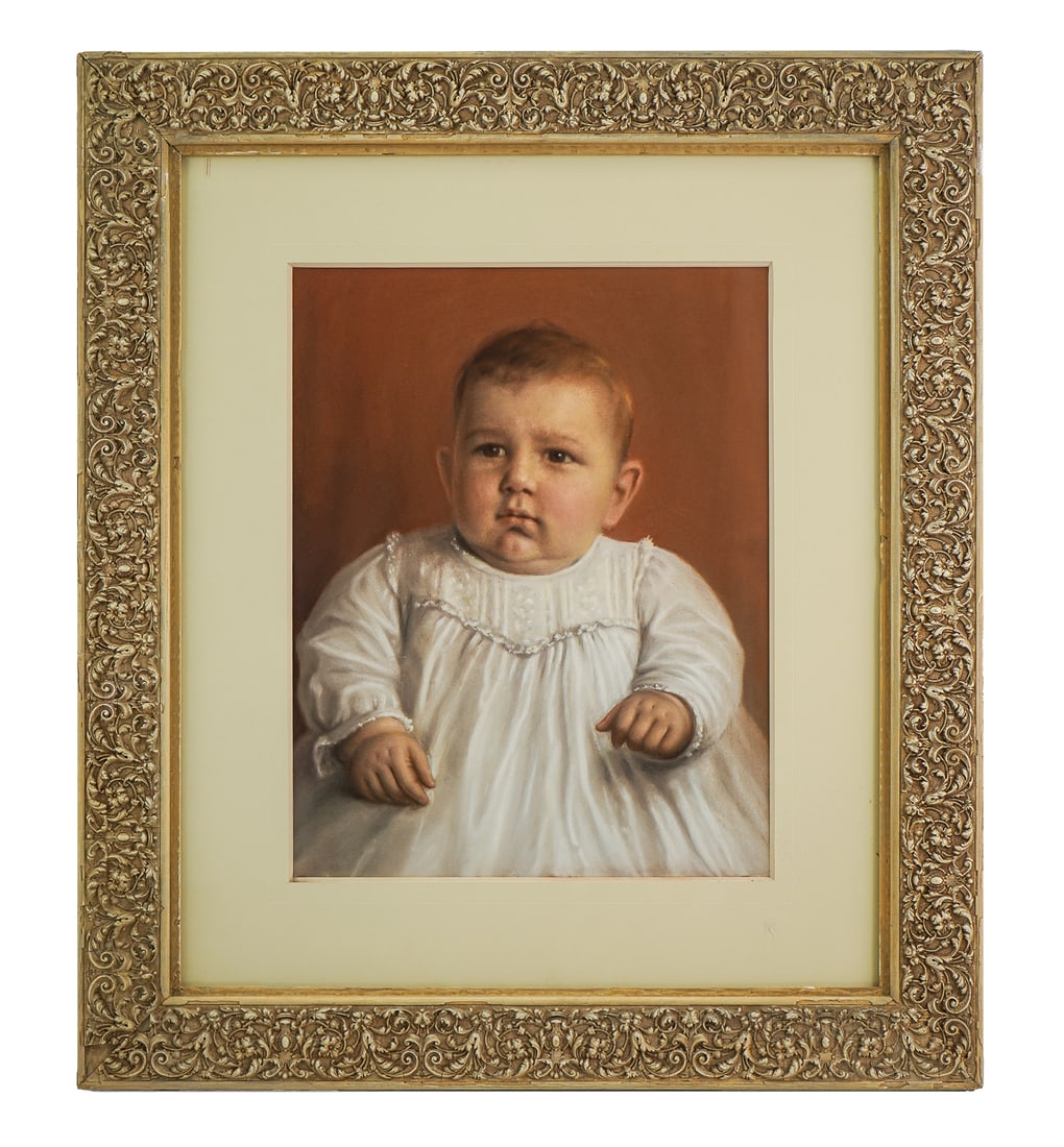 Ca. 1900 Pastel Portrait of Baby (1 of 1)