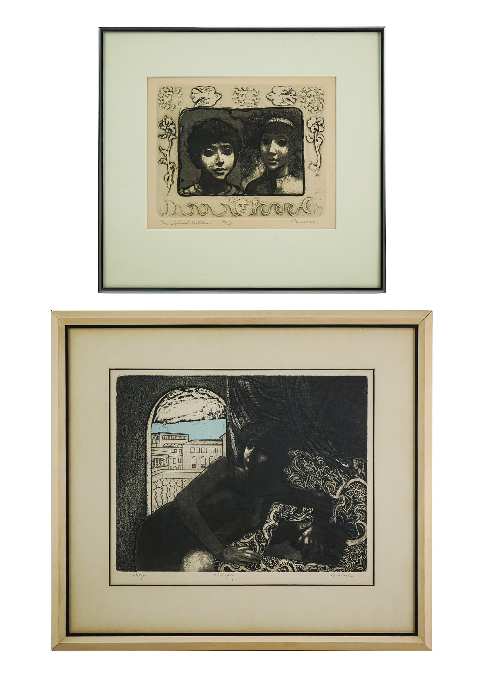 2 Aquatints by David Bumbeck(VT 1940) (1 of 3)