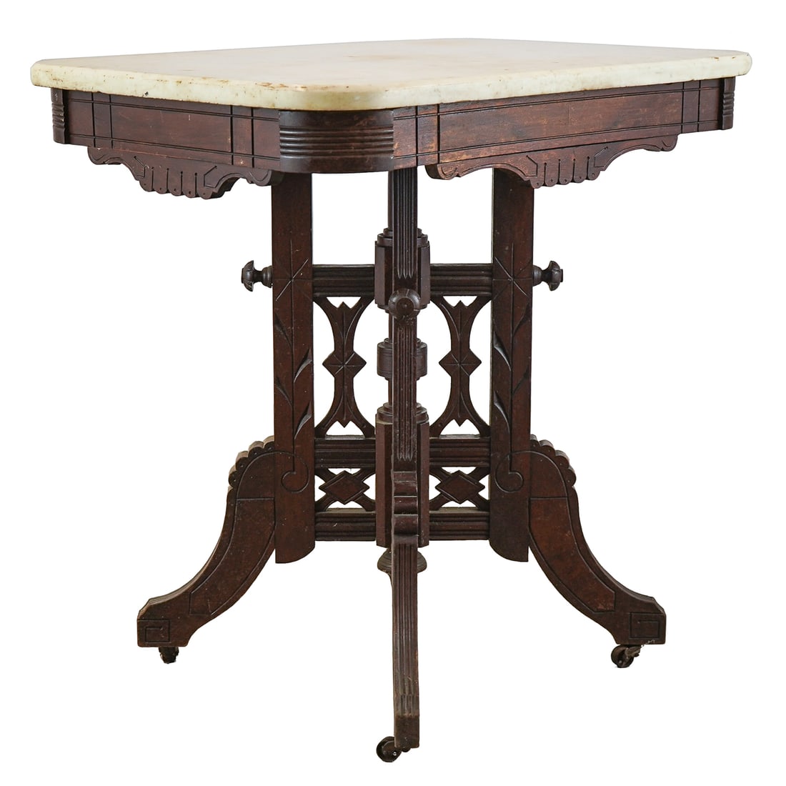 Victorian Black Walnut Marble Top Stand (1 of 1)