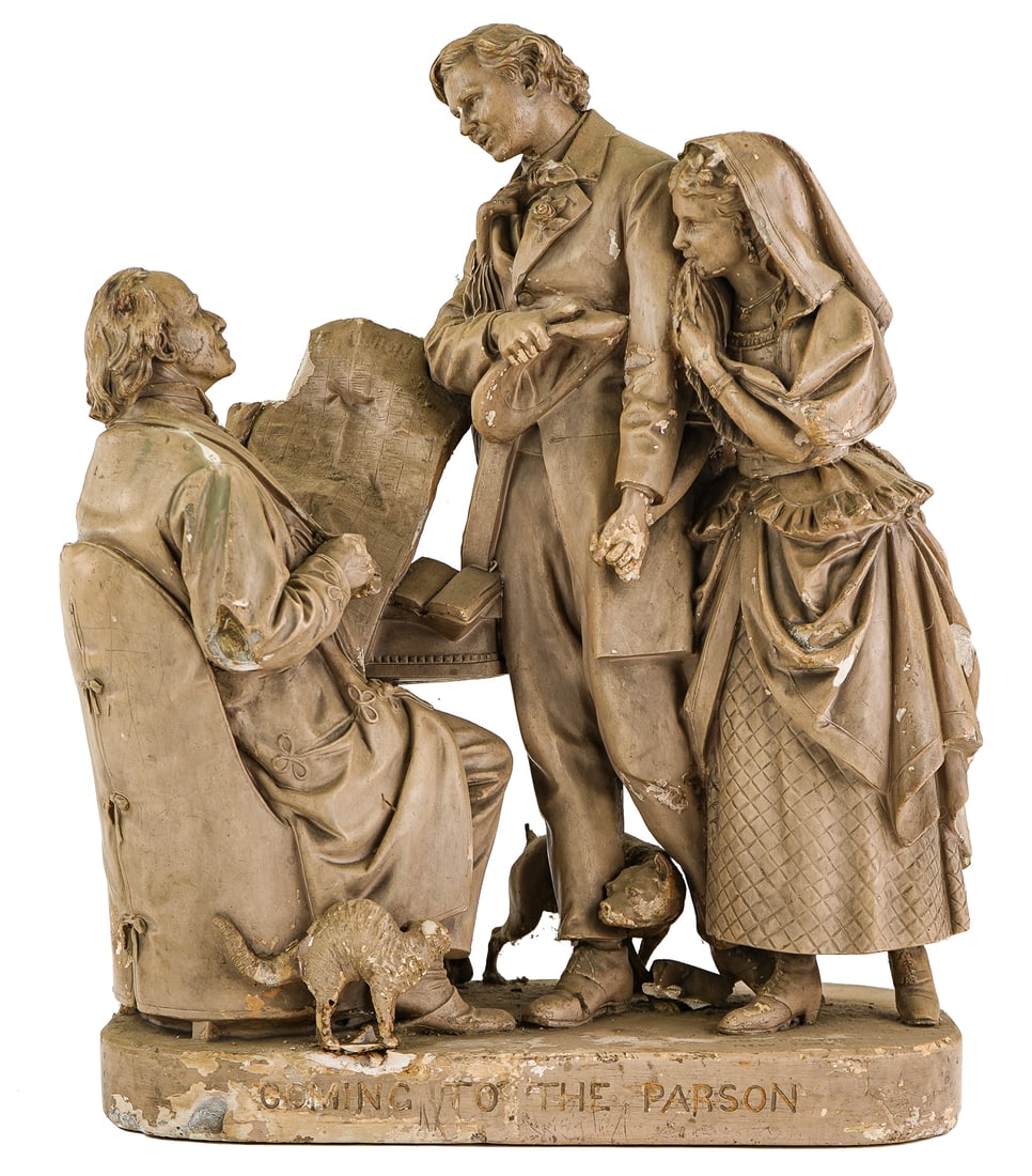 19th c. Rogers Chalkware Group Newlyweds (1 of 1)