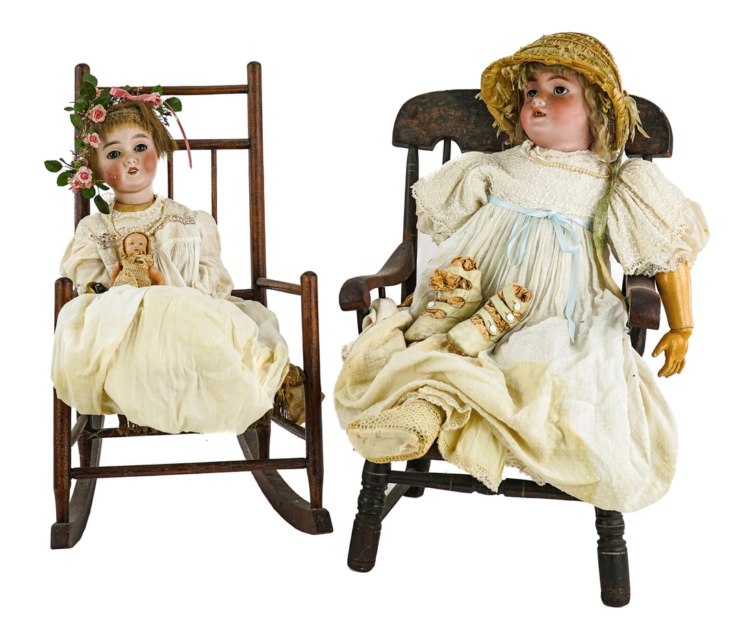German Bisque Dolls, Doll Chairs (1 of 1)