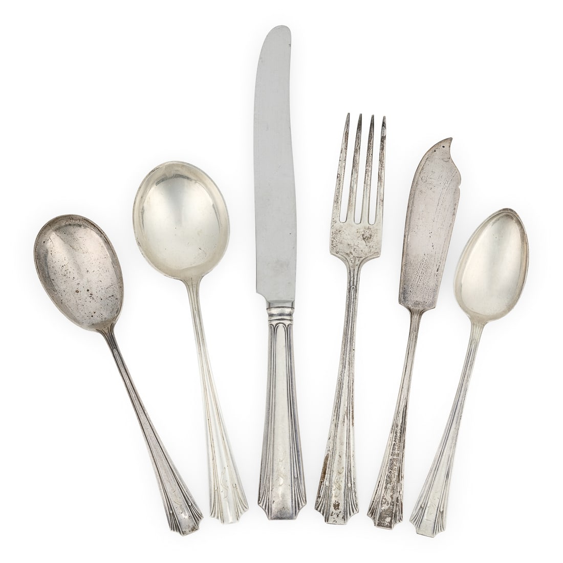 31 pcs. Art Deco Sterling Silver Flatware (1 of 6)