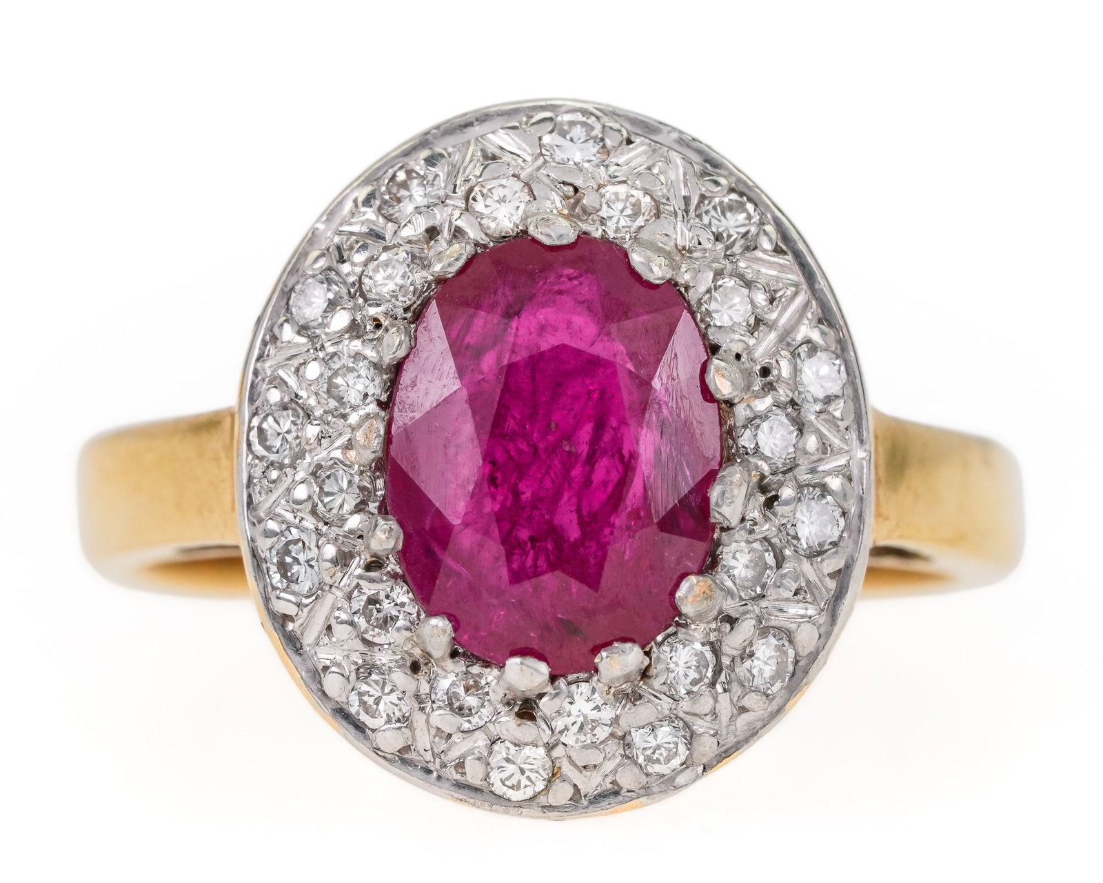 2 CT Natural Ruby & Diamond Ring - 2