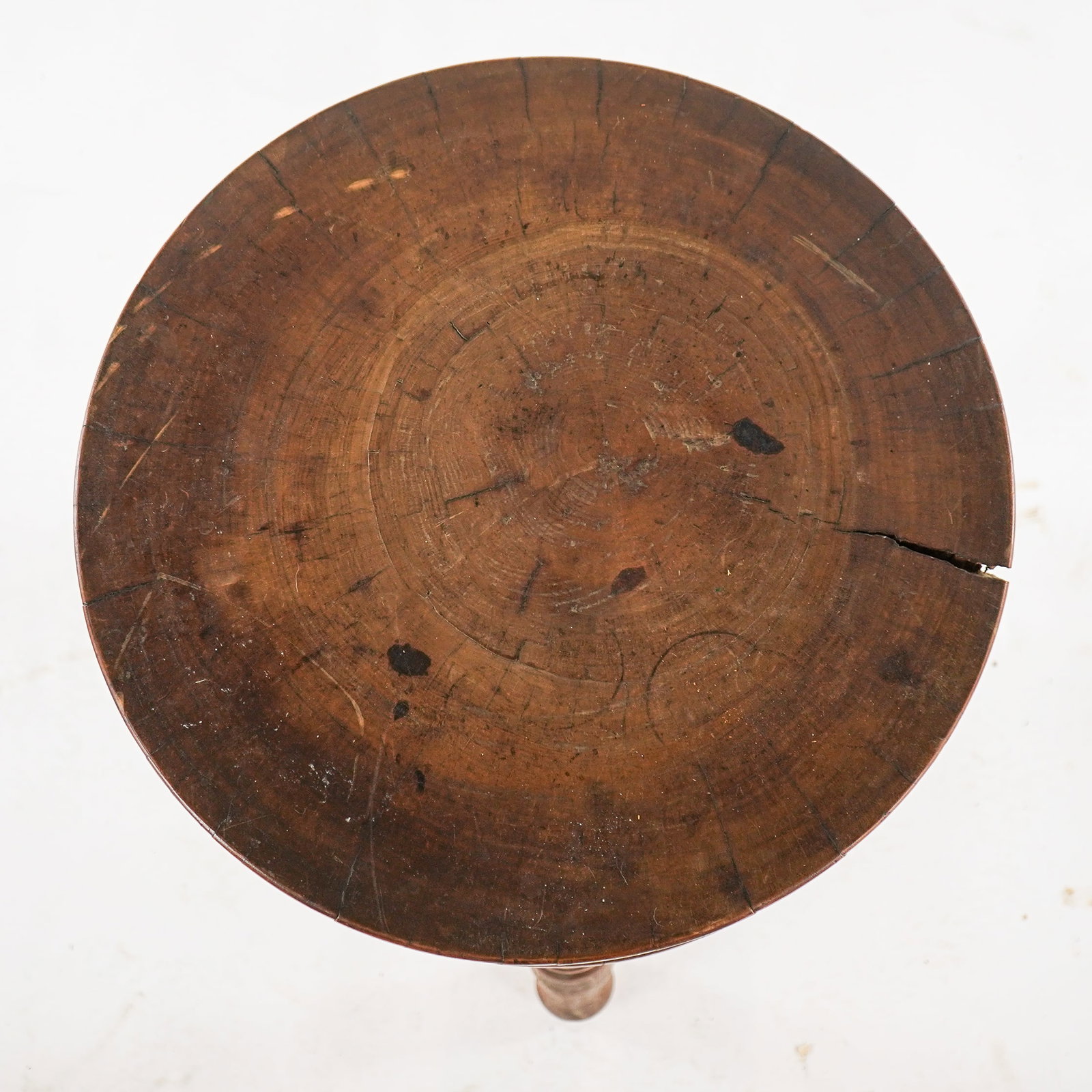 19th c Maple round butcher block - 3