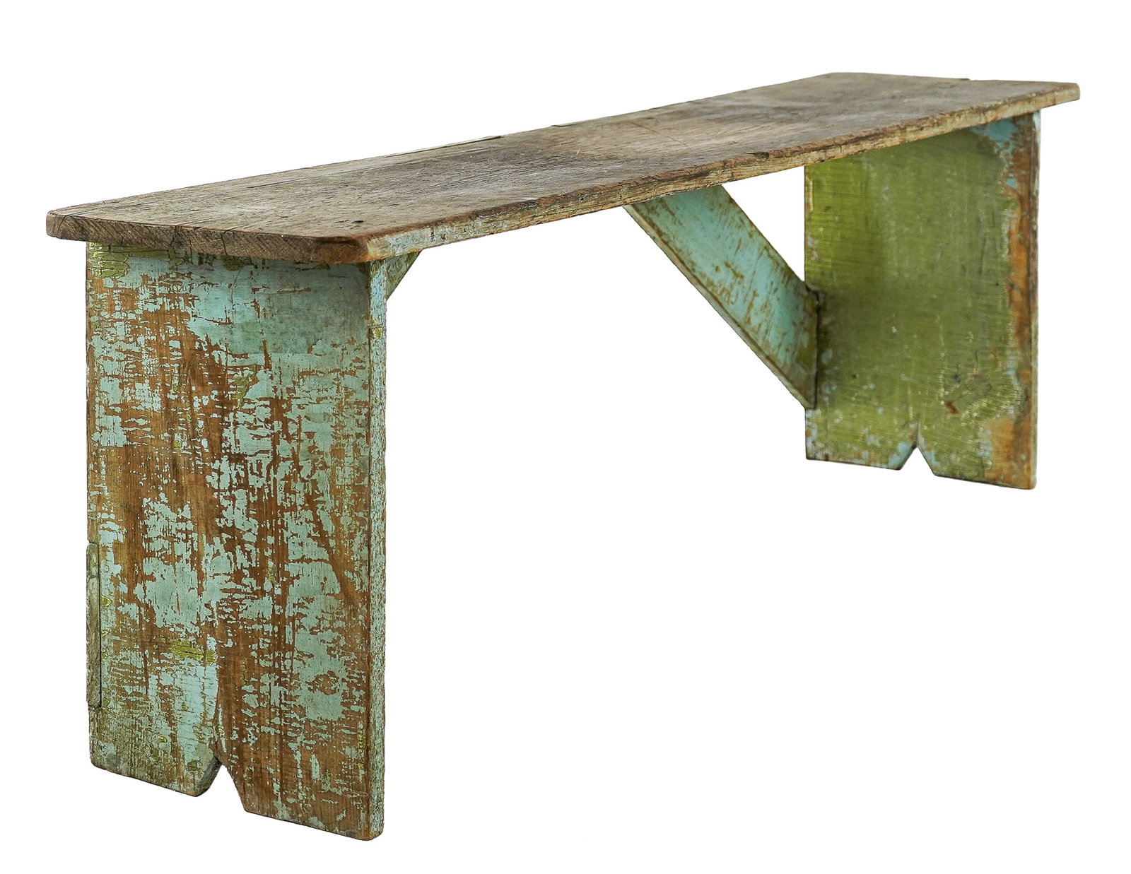 19th c Pine bootjack end bench (1 of 4)