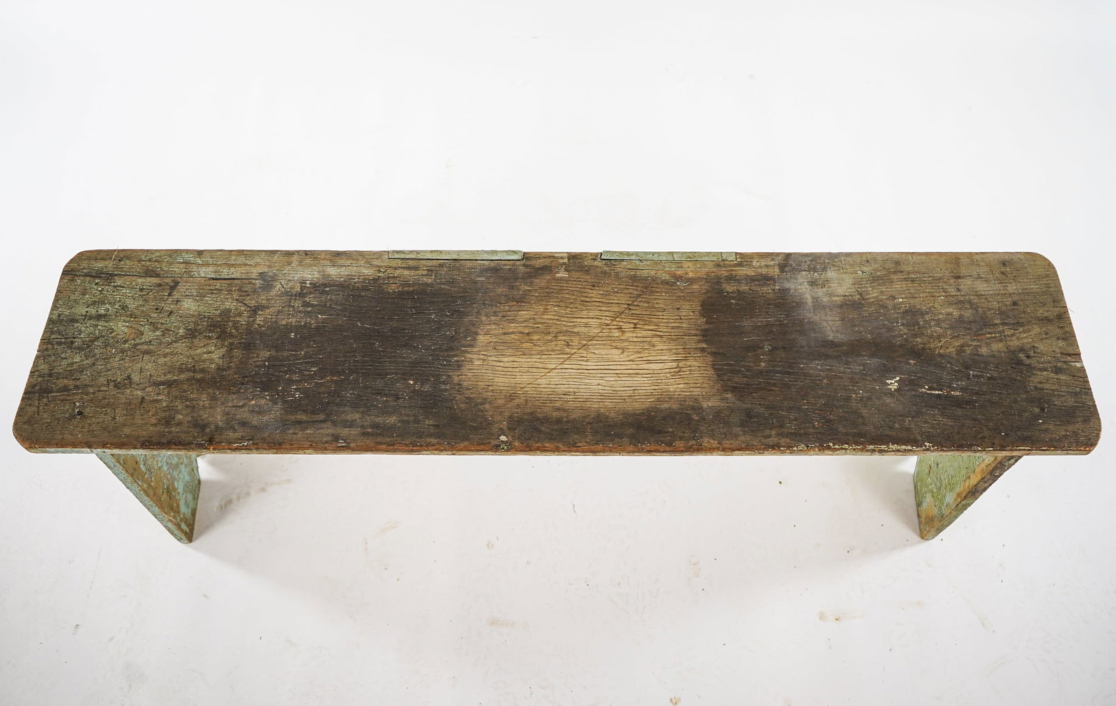 19th c Pine bootjack end bench - 3