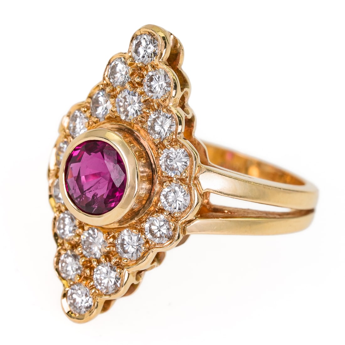 Fine Burma Ruby & Diamond 14k Ring - 3